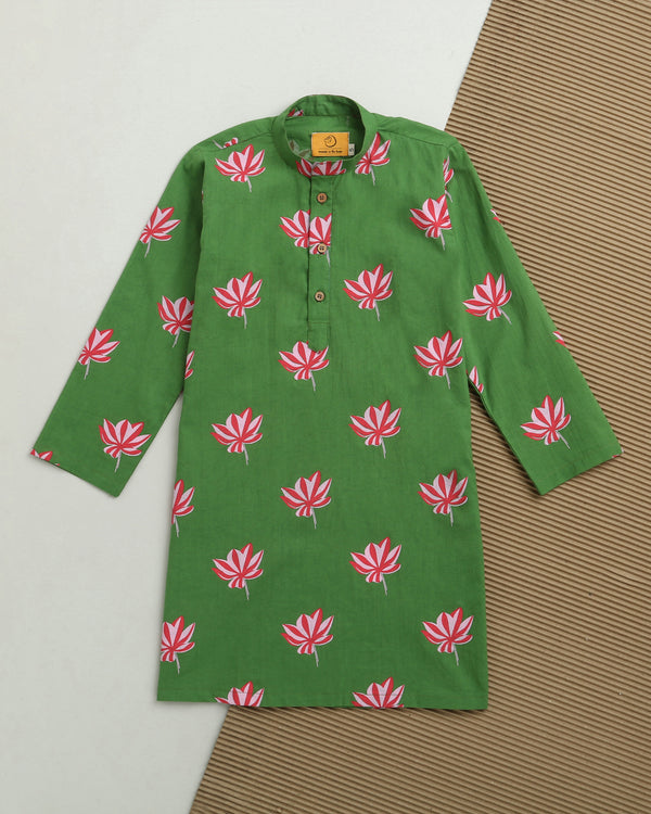 Lotus Bloom (Green)- Ethnic Wear Boys