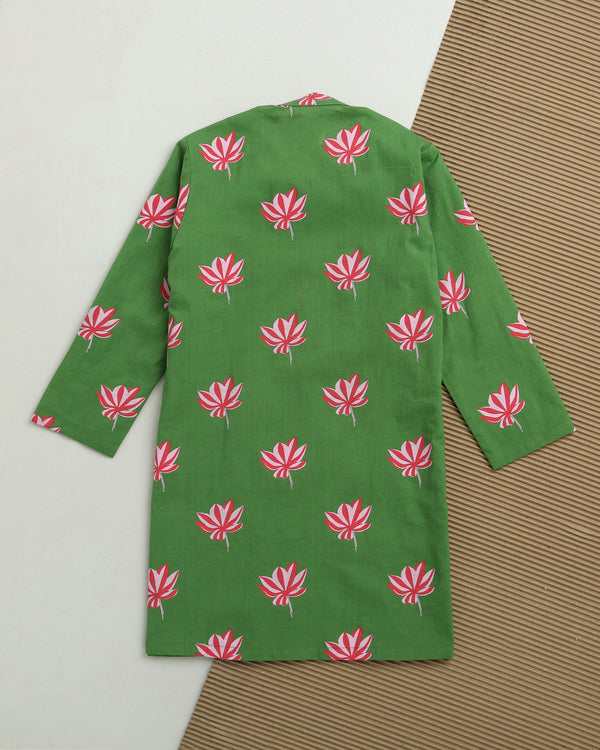 Lotus Bloom (Green)- Ethnic Wear Boys