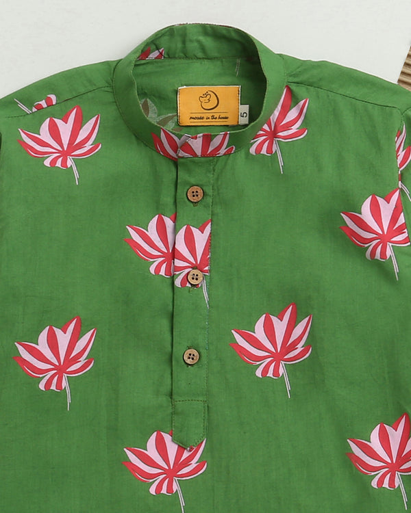 Lotus Bloom (Green)- Ethnic Wear Boys