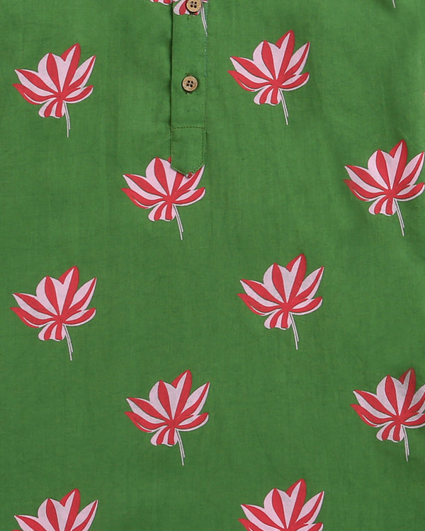 Lotus Bloom (Green)- Ethnic Wear Boys