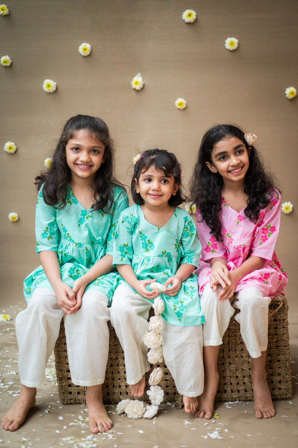 Lane of Happiness (Pink) - Girls Ethnic Wear