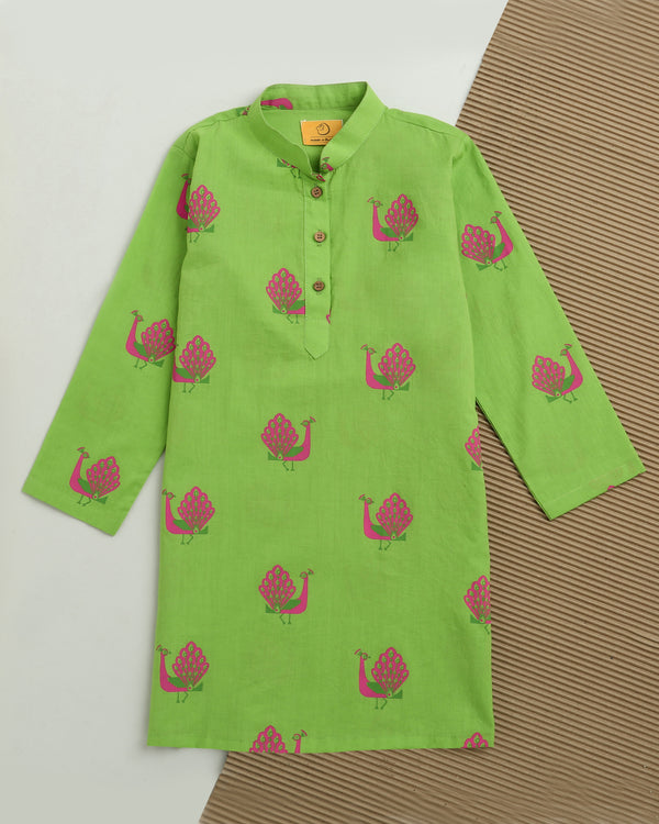 A Graceful peacock Green Ethnic Wear (Boys)