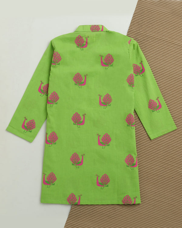 A Graceful peacock Green Ethnic Wear (Boys)