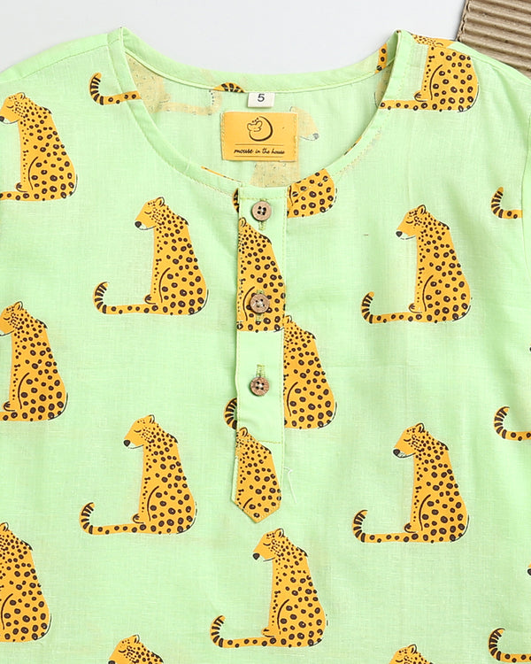 Spotty Leopard (Green)- Unisex Nightdress