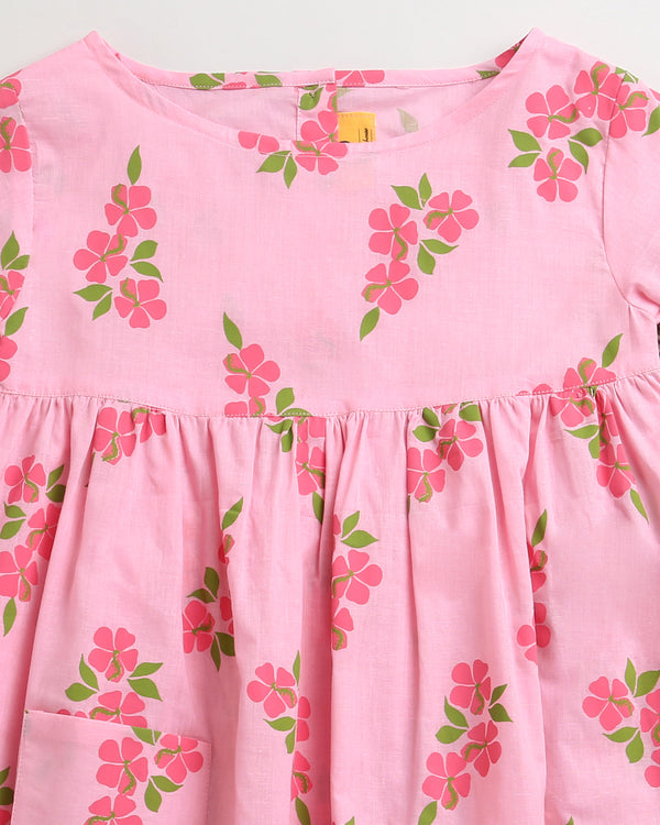 Lane of Happiness (pink)- Cotton Frock